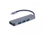 Adapter Type-C to HDMI USB3.0 Cablexpert A-CM-COMBO2-01 Silver